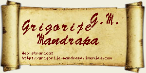 Grigorije Mandrapa vizit kartica
